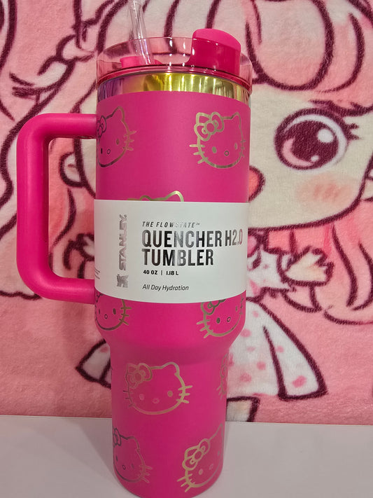 Neon Pink Hello Kitty Tumbler